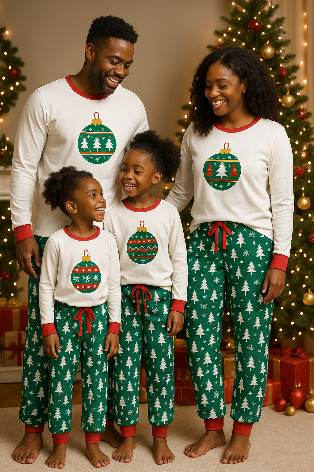 Adire Christmas Trousers & Long Sleeve Top Set