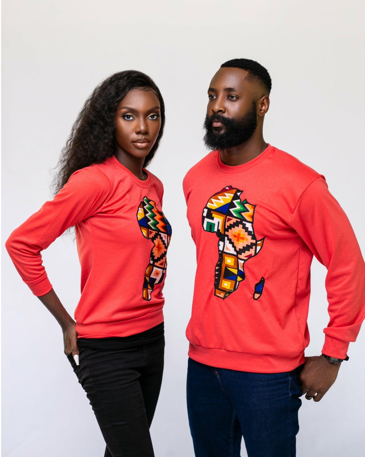 African Map Ankara Sweatshirt (Unisex)