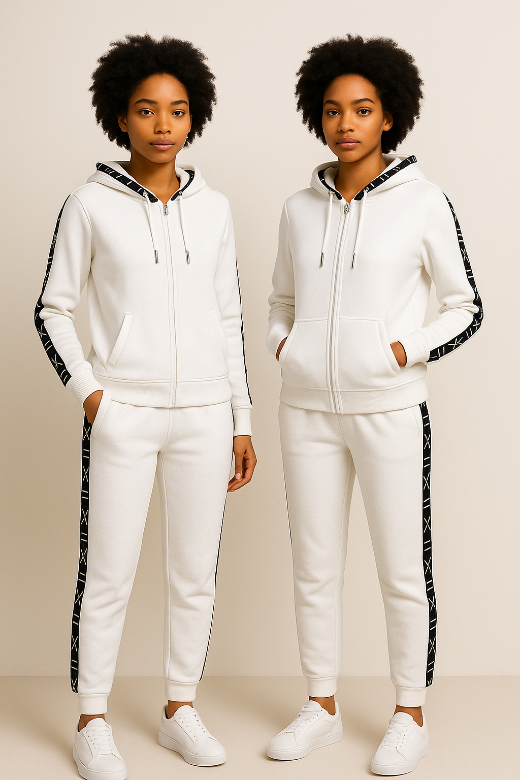 Odun Luxury Unisex Ankara Trim Tracksuit Hoodie Set