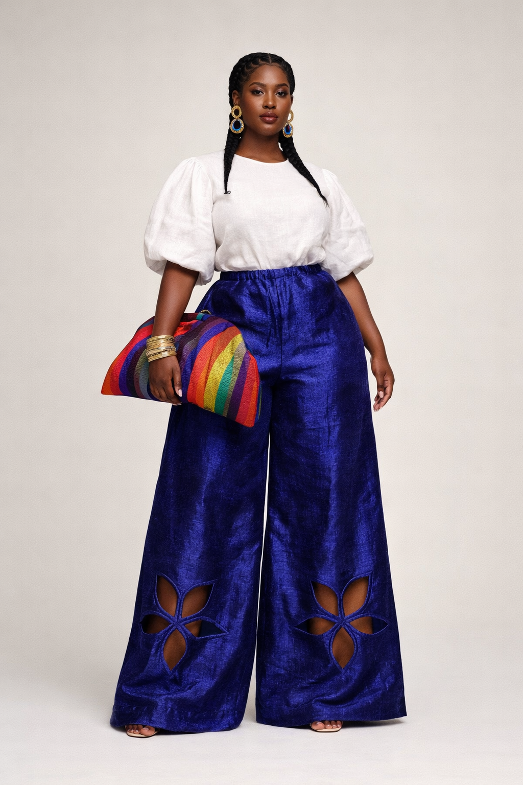 TEMI Aso-Oke Wide-Leg Trousers