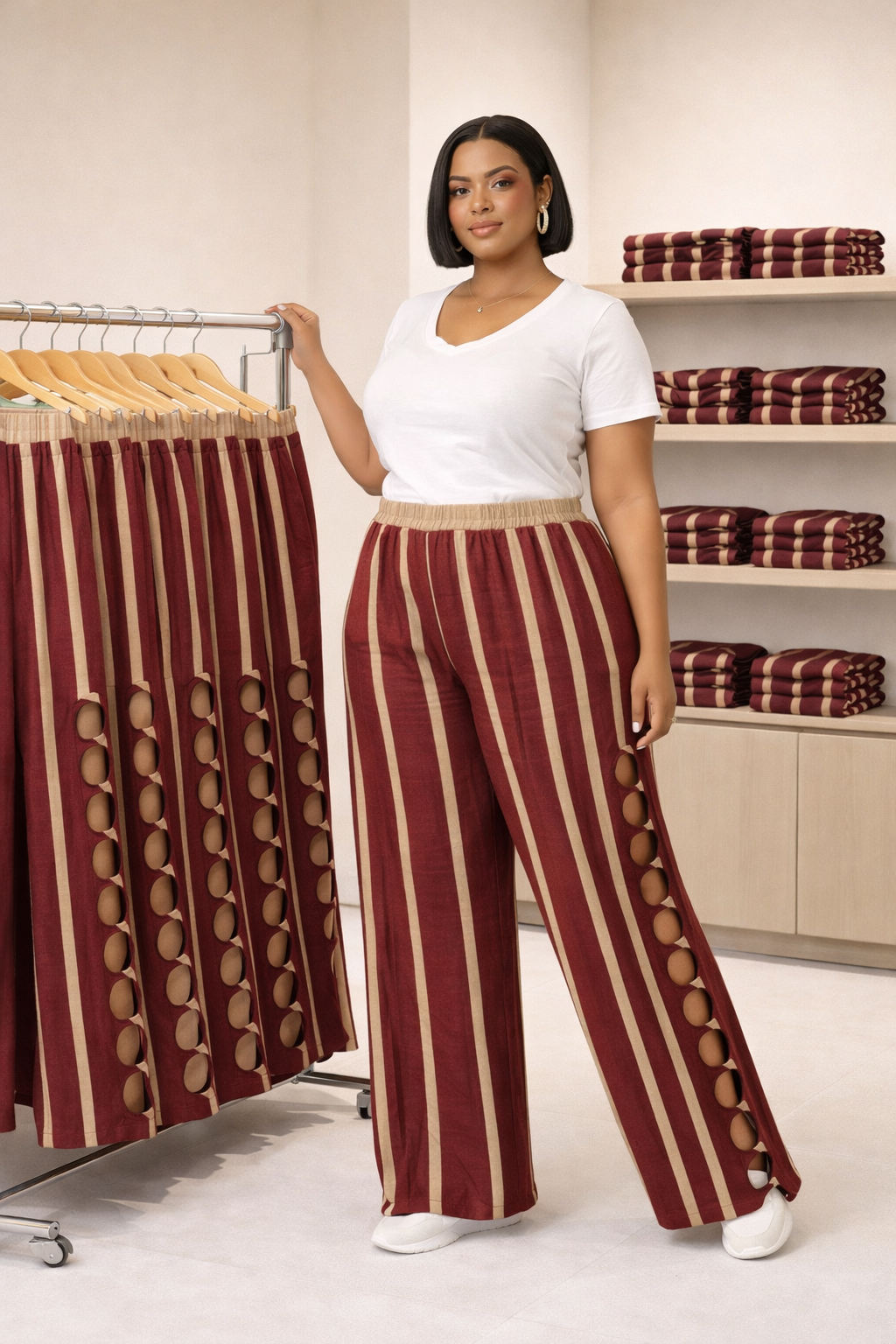 BOSE Aso-Oke Wide-Leg Trousers