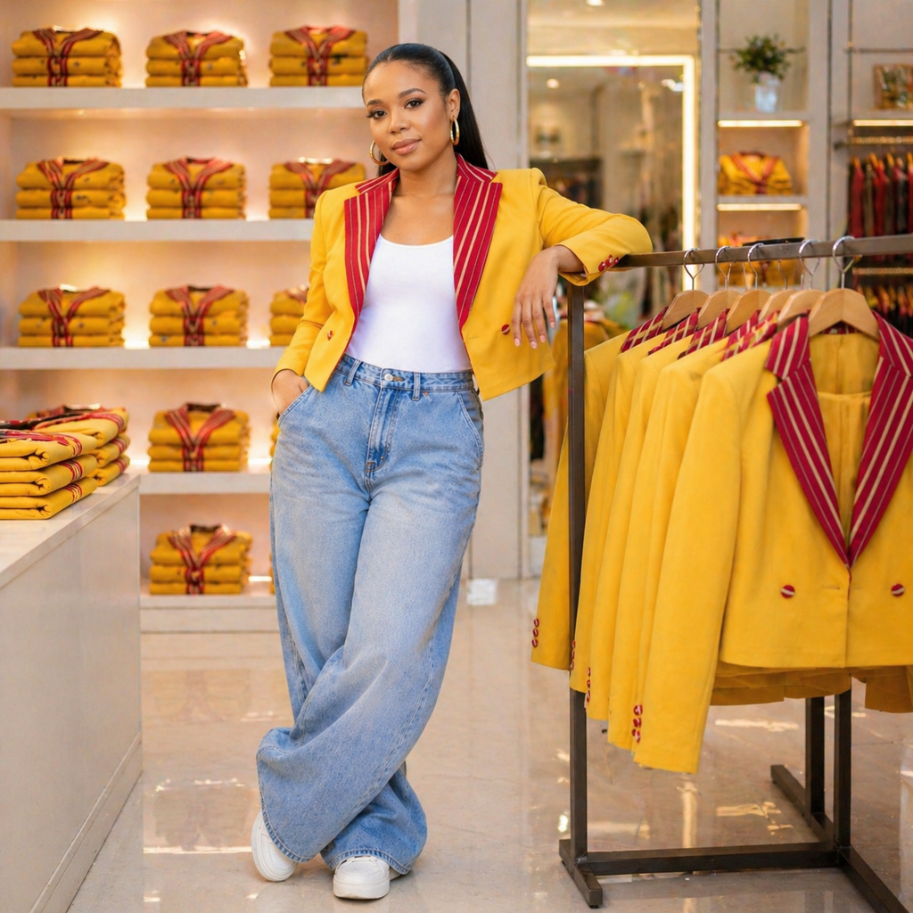 Ebun Jacket | Modern Blazer with Yoruba Aso-Oke | African Luxury Fashion