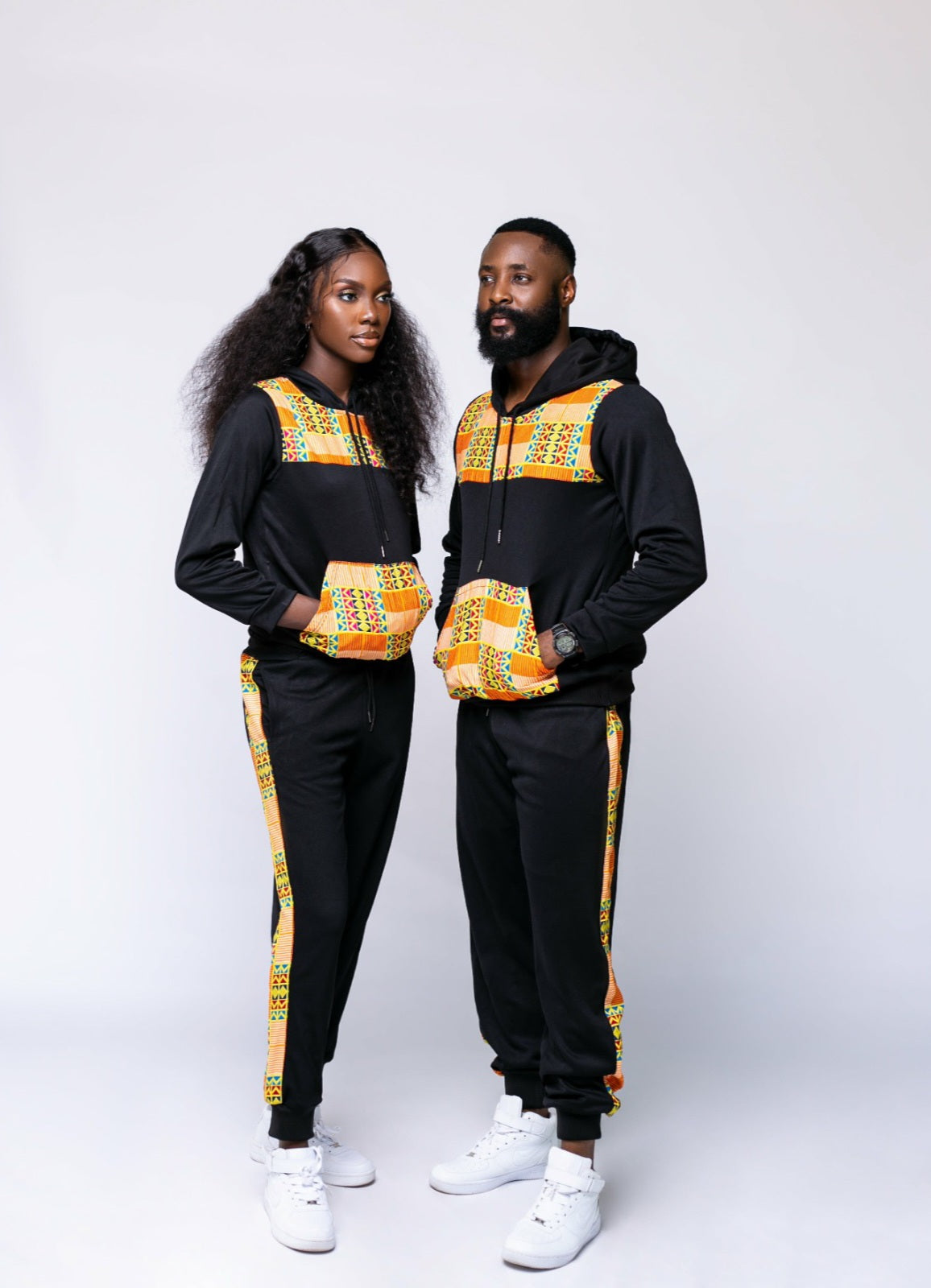 Black Ankara Unisex Tracksuit Set