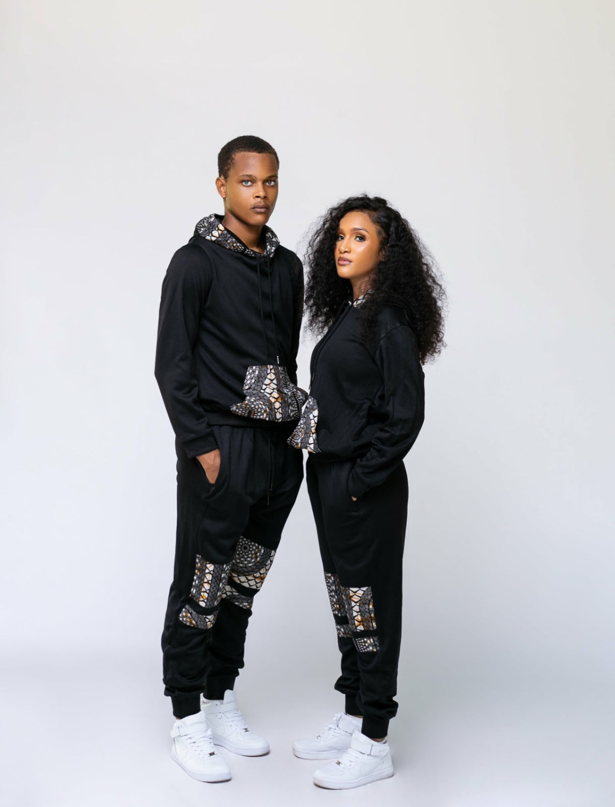 Black Ankara Unisex Tracksuit Set