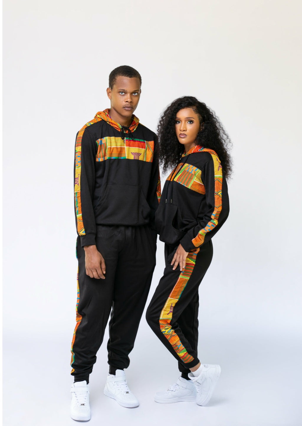 Black Ankara Unisex Tracksuit Set