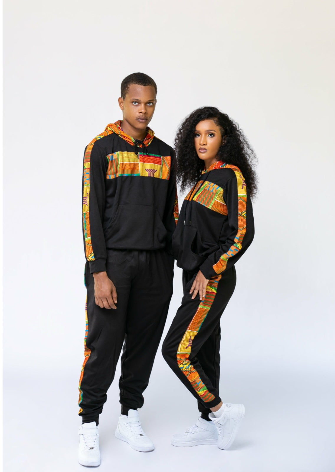 Black Ankara Unisex Tracksuit Set