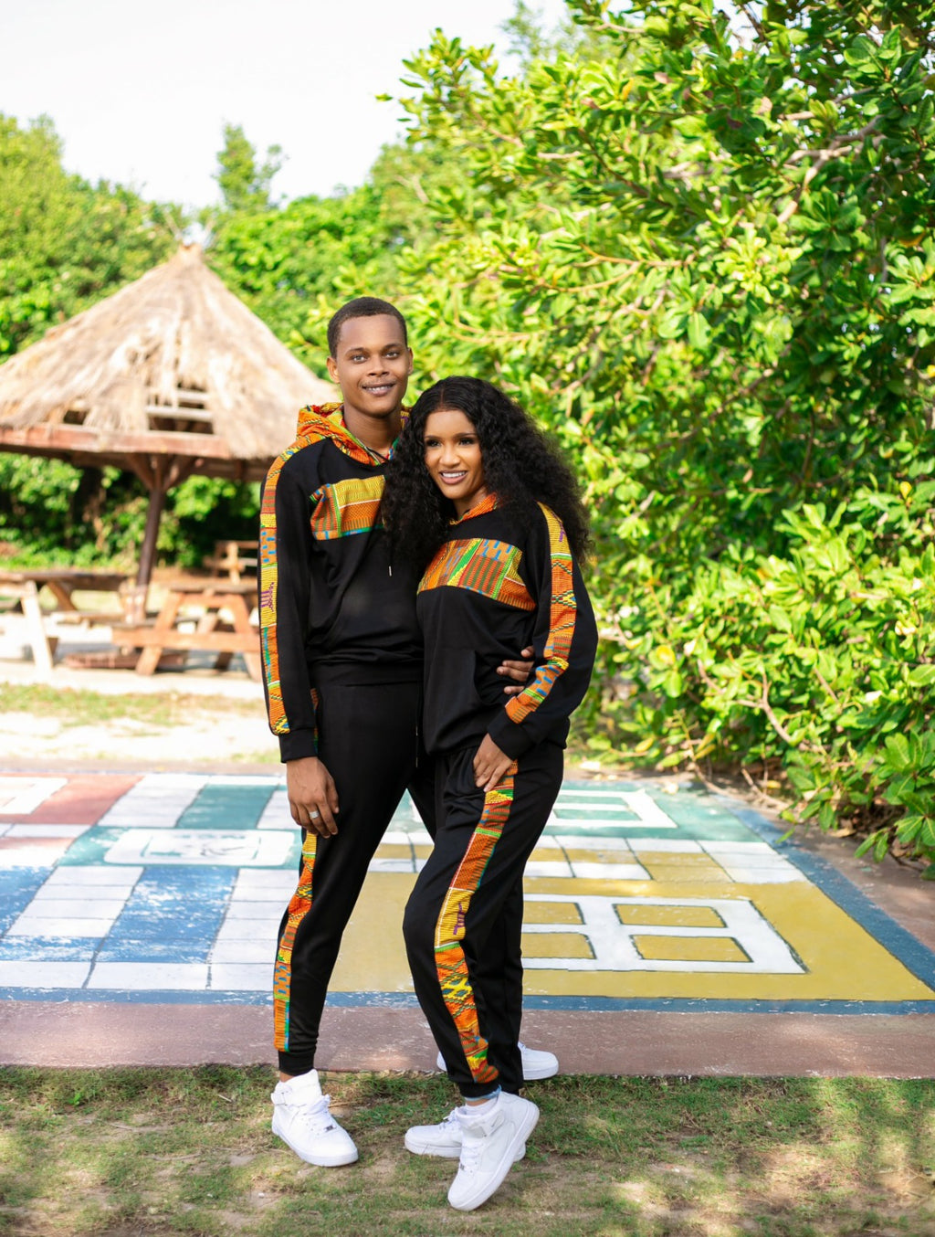 Black Ankara Unisex Tracksuit Set