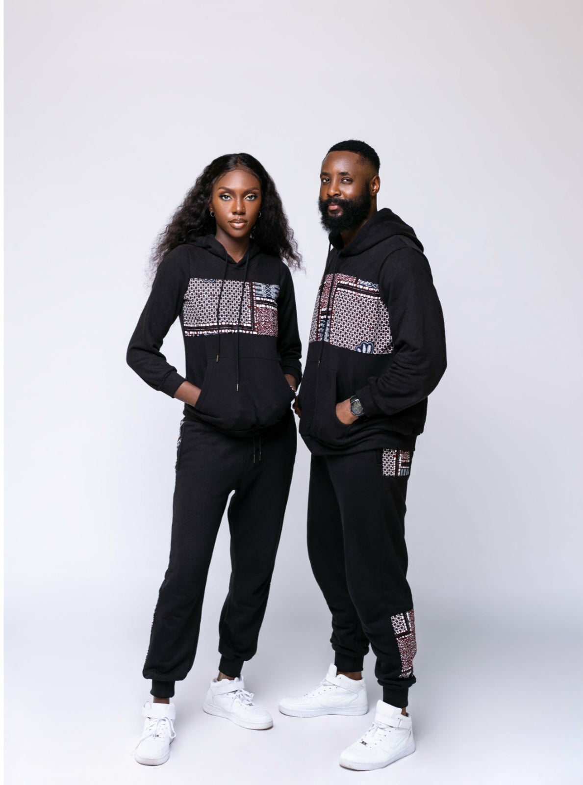 Black Ankara Unisex Tracksuit Set