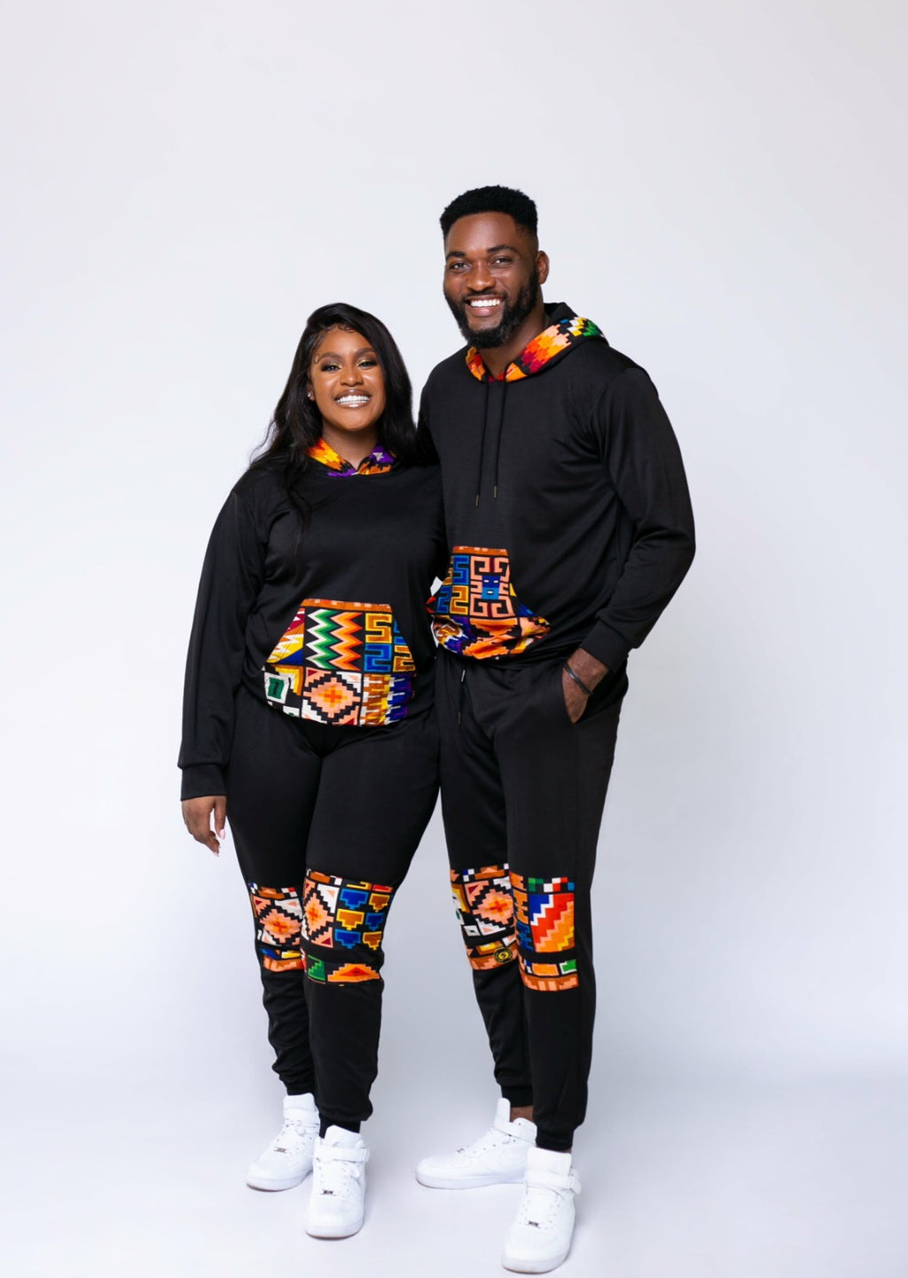 Black Ankara Unisex Tracksuit Set