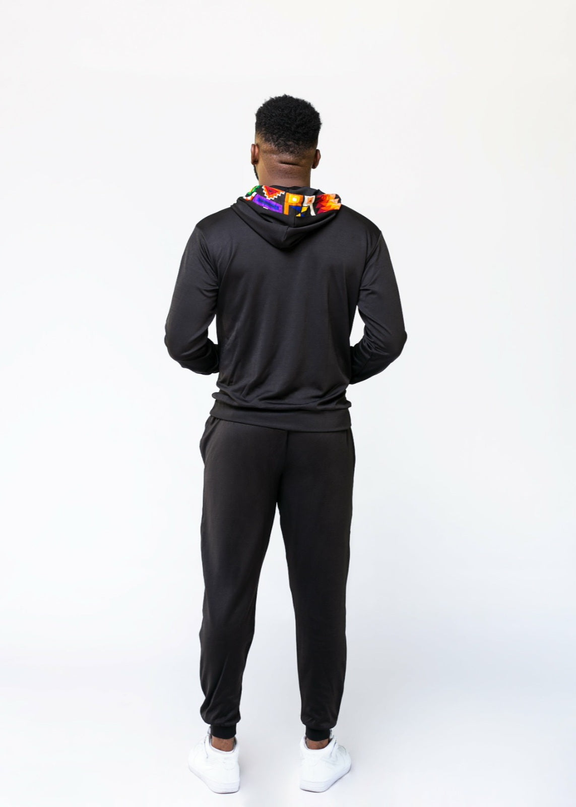 Black Ankara Unisex Tracksuit Set