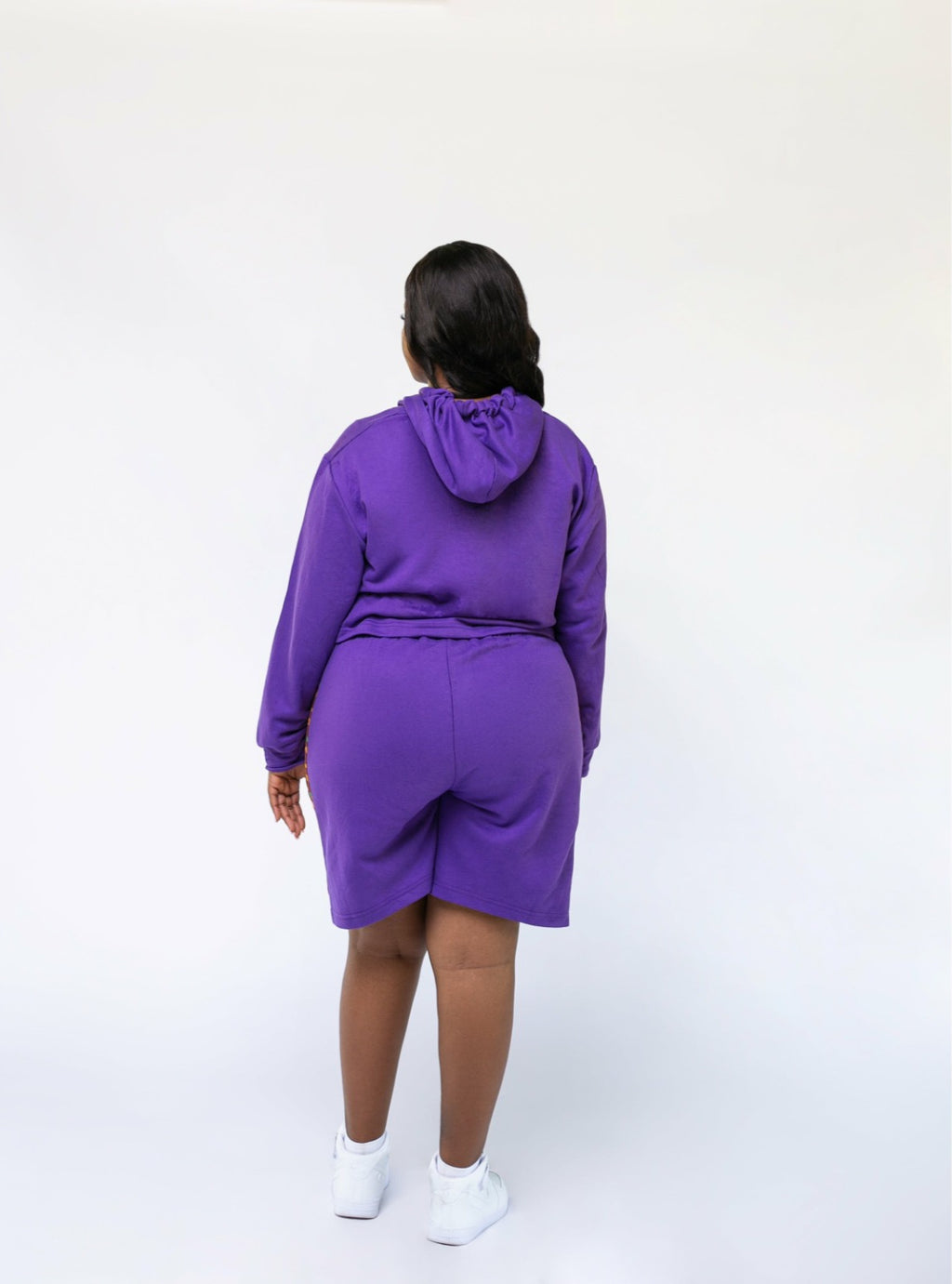 African Map Ankara Hoodie & Shorts Set – Purple