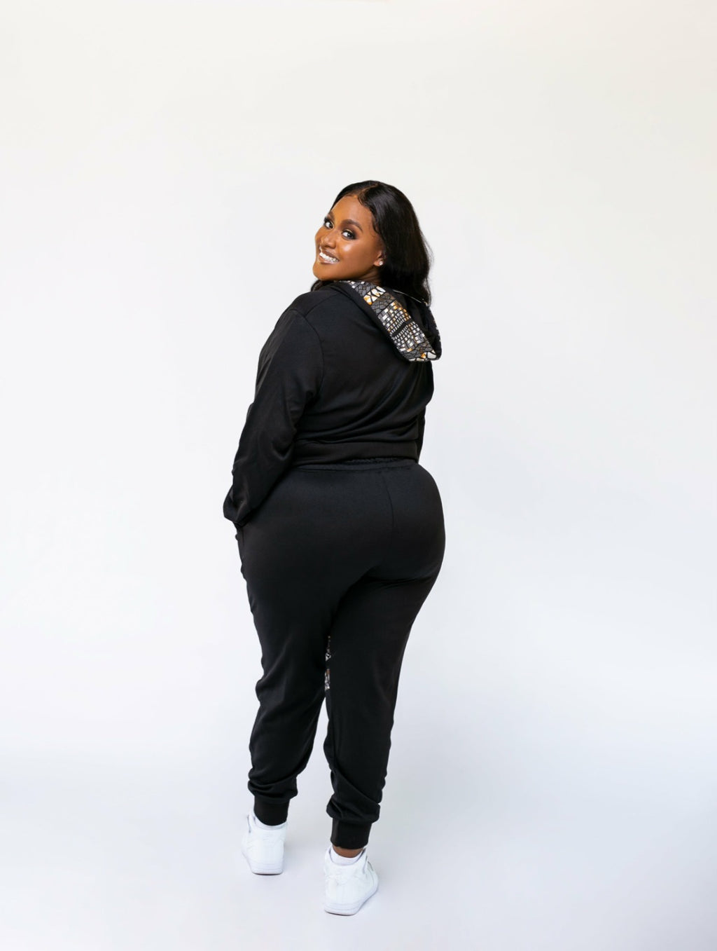 Black Ankara Unisex Tracksuit Set