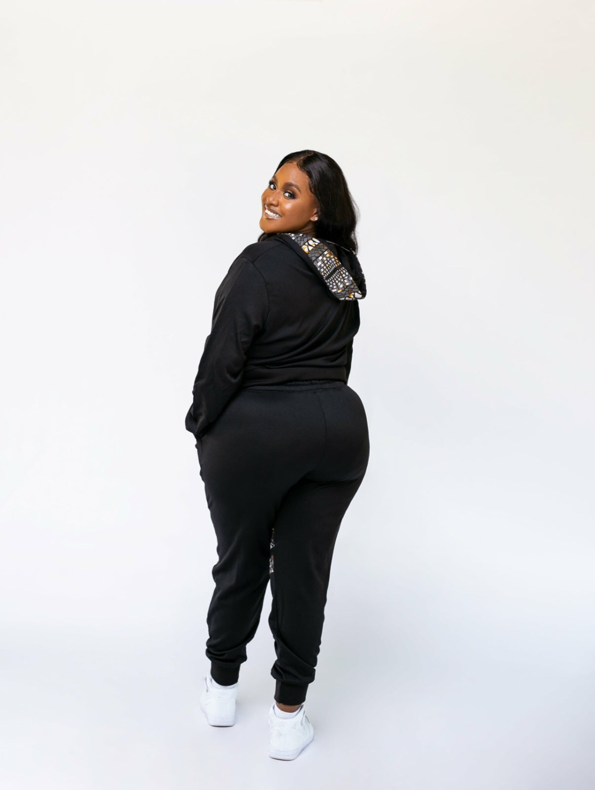 Black Ankara Unisex Tracksuit Set