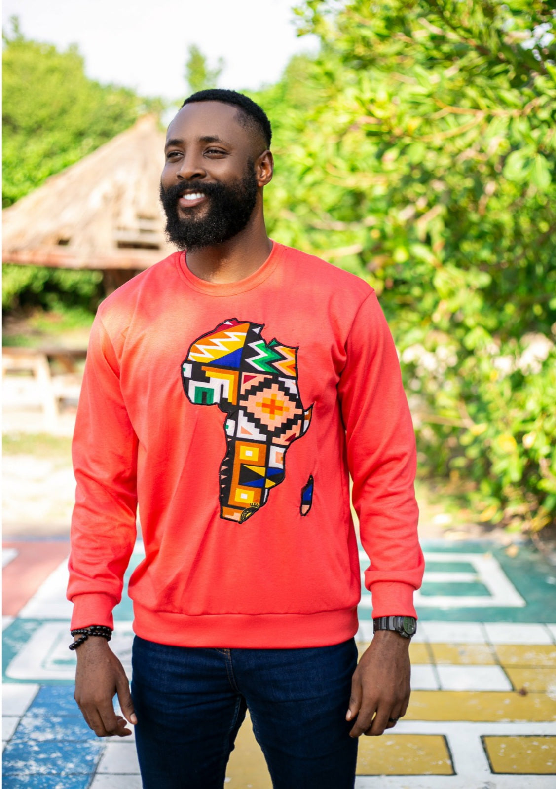 African Map Ankara Sweatshirt (Unisex)