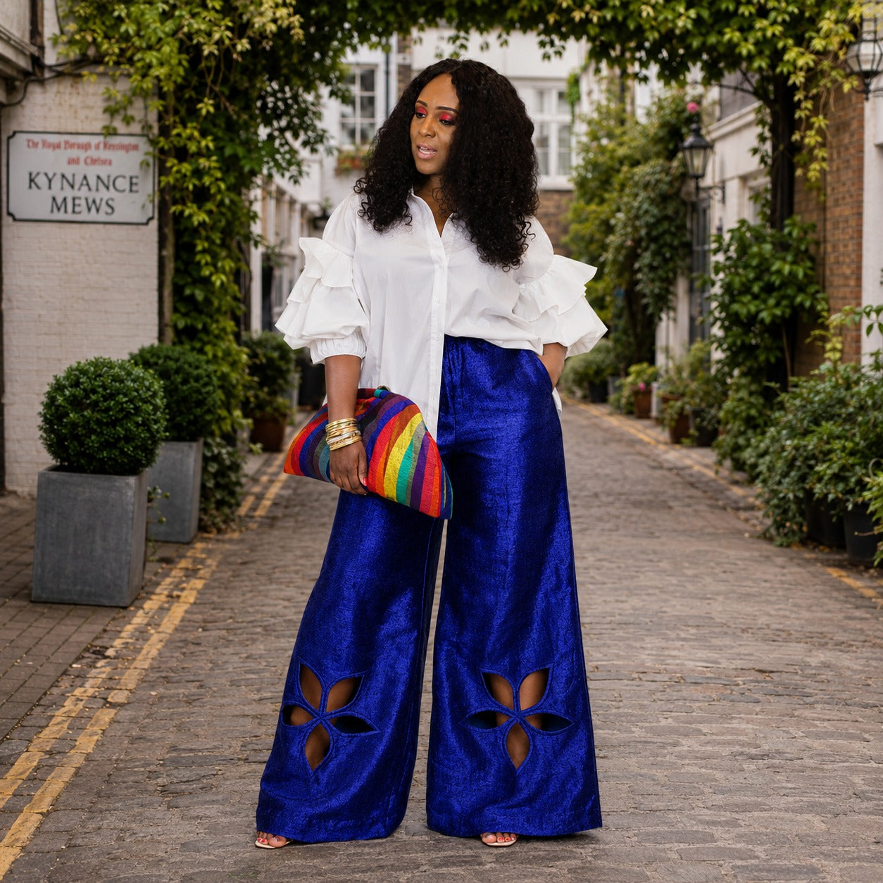 TEMI Aso-Oke Wide-Leg Trousers