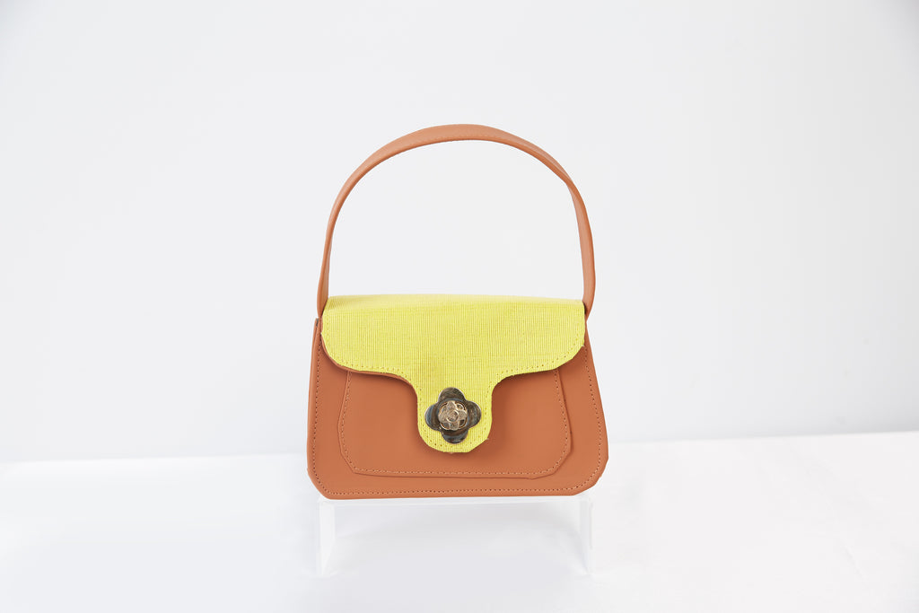 Alake Handbag | Aso-Oke & Leather Designer Bag | Yoruba Heritage