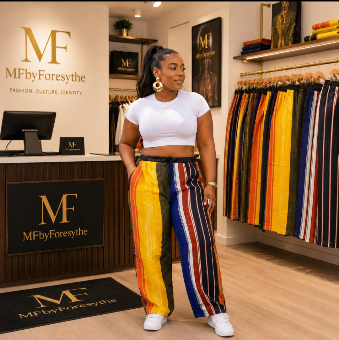 Abiola Pants | Handwoven Aso-Oke Trousers | Yoruba Heritage Fashion